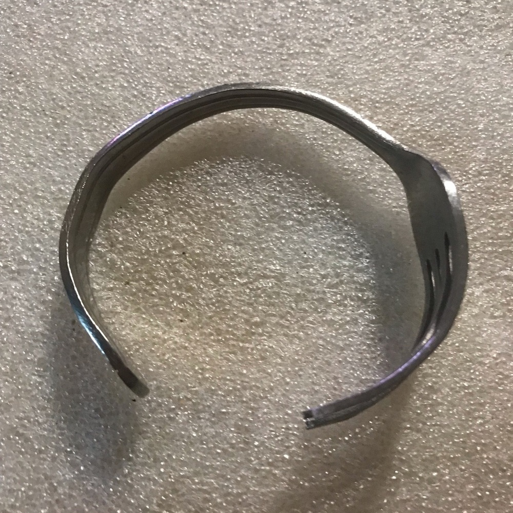 Sterling Silver-ToneFork Delco  Open Cuff Bracelet - Women Jewelry